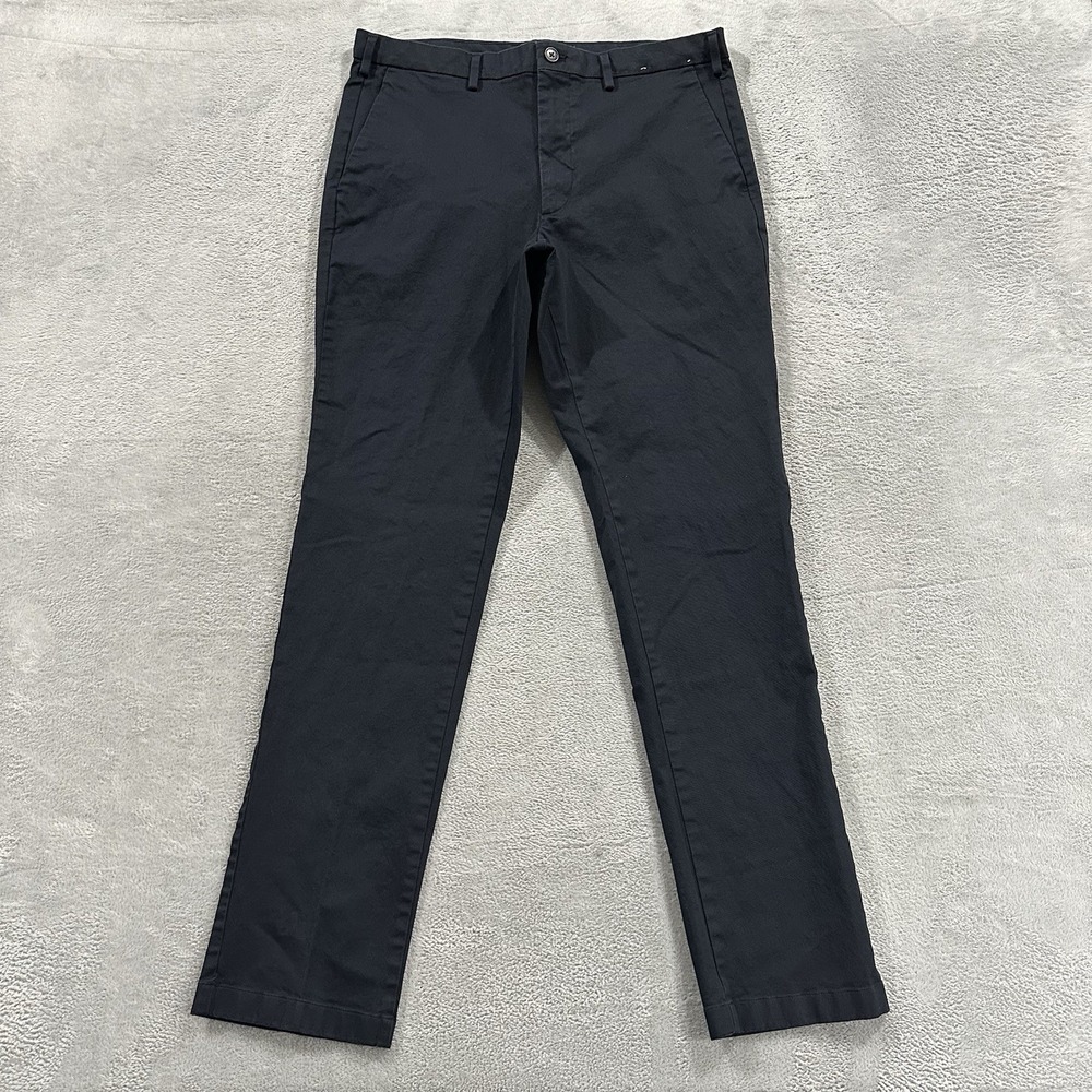 Uniqlo Pants Men's 35 x 34 Smart Straight Leg Tech Chino Work Navy Blue